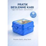 M&L Lunch Box 4 Bölmeli Beslenme Kutusu - Kaşık ve Çatal Setli Pratik Okul Beslenme Kabı - Mavi Motorcu