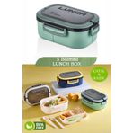 M&L LUNCH BOX 6 Bölmeli Taşınabilir Yemek Kabı Lunch Box Diyet Beslenme Kutusu Saklama Kabı Çatal Kaşık Sefer Tası