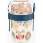 ml Take-Go Kaşıklı Hazneli Meyveli Müsli Kabı Piknik Iş Yoğurt Süt Bardağı Kapaklı ve Kaşıklı Kahvaltı Bardakları, Tahıl Tepesi Yulaf Ezmesi Granola (Gece Mavisi)