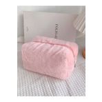 mlio Pembe peluş makyaj çantası seyahat ve kozmetik çantası