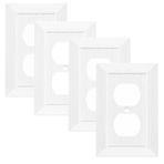MLLIZH Modern Dekoratif Duvar Plakası Retro Ahşap Damarlı tasarım Anahtar Kapağı Işık Anahtarı, Akıllı Anahtar, Kısıcı, GFCI, USB Çıkışı için Çıkış Kapağı (4 Paket, Tek Çift Kişilik)