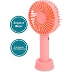 MMctech 3 Kademeli Cep Boyu Sessiz Taşınabilir Mini Fan USB Şarjlı Pervaneli Soğutucu Küçük El Vantilatörü - Pembe