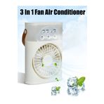 Mmctech Taşınabilir Şarjlı Işıklı 3 Spreyli Vantilatör Buzlu Buharlı Vantilatör Mini Fan Nemlendirici