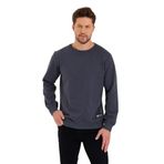 MMETALIC Antrasit Bisiklet Yaka Etiket Detaylı İçi Pamuklu Erkek Sweatshirt (ANTRASİT/S)