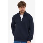 Mmetalic Erkek Lacivert Standart Fit Normal Kesim Pamuklu Yarım Fermuarlı Dik Yaka Pamuklu Sweatshirt - XL