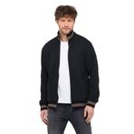 MMETALIC Erkek Siyah Regular Fit Dik Yaka Fermuarlı Uzun Kollu Hırka (SİYAH / 4XL)