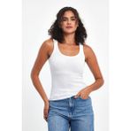 Mmetalic Kadın Beyaz Fitilli Görünümlü Askılı Kalın Basic Atlet - 2XL