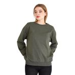 MMETALIC Kadın Haki Renk Basic Bisiklet Yaka Sweatshirt (HAKİ/M)