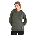 MMETALIC Kadın Haki Renk Kapüşonlu Basic Örme Sweatshirt (HAKİ/M)