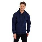 MMETALIC Lacivert Kanguru Cepli Kapüşonlu Fermuarlı İçi Pamuklu Erkek Sweatshirt (LACİVERT/M)