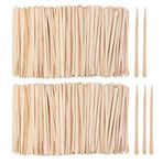 MMonDod 1200 paket ahşap balmumu çubukları, küçük balmumu aplikatör çubukları, ahşap el işi çubukları, kıllar, kaş, burun çıkarma için spatula aplikatörü (sapsız)