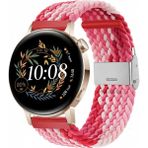 MMP Shop Huawei Watch GT3 42mm / GT2 42mm Uyumlu 20MM Metal Klipsli Örgü Kordon - Kırmızı - Beyaz - HW GT2 / GT3 42mm