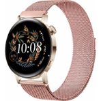 MMP Shop Huawei Watch GT3 42mm / GT2 42mm Uyumlu 20MM Metal Örgü Hasır Manyetik Kordon - Pembe - HW GT2 / GT3 42mm