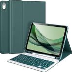 MMP Shop Ipad Air 4. 5. 6. Nesil Uyumlu Uyku Modlu Kalem Bölmeli Klavyeli Tablet Kılıfı - İpad Air 4./5./6. Nesil - Haki