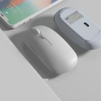 MMP Shop Kablosuz Mouse Wireless 2.4Hz ve Bluetoothlu Şarj Edilebilir Sessiz Mouse Dpı Ayarlı Fare - Beyaz