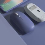 MMP Shop Kablosuz Mouse Wireless 2.4Hz ve Bluetoothlu Şarj Edilebilir Sessiz Mouse Dpı Ayarlı Fare - Lavanta