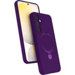 MMP Shop Samsung Galaxy A25 Uyumlu Kamera Koruma Çıkıntılı Magsafe Halka Standlı Kılıf - Derin Mor