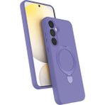 MMP Shop Samsung Galaxy A25 Uyumlu Kamera Koruma Çıkıntılı Magsafe Halka Standlı Kılıf - Lila