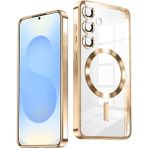 MMP Shop Samsung Galaxy A35 Uyumlu Magsafe Özellikli Kamera Korumalı Şeffaf Kılıf - Gold