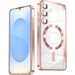 MMP Shop Samsung Galaxy A35 Uyumlu Magsafe Özellikli Kamera Korumalı Şeffaf Kılıf - Pembe