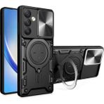 MMP Shop Samsung Galaxy S25 Uyumlu Kamera Koruma 360 Dönebilen Magsafe Halka Stand Özellikli Tank Kılıf - Glx S25 - Siyah