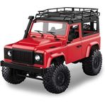 MN Model MN90 1/12 Land Rover Defender D90 4WD RC Model Crawler Offroad Uzaktan Kumandalı Araba Arazi Aracı Truck RTR Kırmızı MN-90 +Dahili Işık Seti
