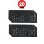 MN6 A01 Arapça klavye sticker-20 Adet/A Sınıf Pvc-Arapça İngilizce Klavye Etiketi-Siyah Renk (20)