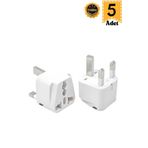 MN6 M006 Priz dönüştürücü/5 Adet/Kıbrıs-hac umre prizi-G Plug Adapter-Seyahat adaptörü
