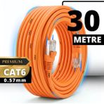 Mn6 M107XT CAT6 Ethernet Kablosu 30 Metre 0.57mm UTP Ultra Dayanıklı Çift Kat Korumalı Dış Mekan Ağır Şartlara Uygun LAN Kablosu - Turuncu