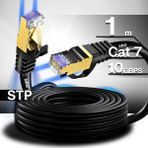 Mn6 M109F Cat7 Ethernet Kablosu 1 Metre 5G Modem Uyumlu Bakır İletken STP 10 Gbps Altın Kaplama RJ45