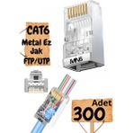 Mn6 M117XF Cat6 JACK/300 Adet-Metal Ez/yeni Nesil RJ45 Cat6-8p/8c Açık Uçlu/cat6 Konnektör - Füme