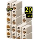 MN6 M14 20 Adet RJ45 Ethernet Kablo Birleştirici, Cat5/Cat5e/Cat6 Uyumlu Dişi Dişi LAN Kablo Uzatma Aparatı - Bej