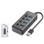 Mn6 MN131SF USB 3.0 4 Port Hub – Her Port Bağımsız Switch’li 5gbps - Siyah