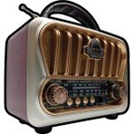 MN6 NS-09 Nostaljik Mini Radyo/Tws Destekli/18650 Li-pil Antenli/Fm radyo mini radyo/bluetooth nostaljik radyo-Ahşap görünümlü/nostaljik radyo - Gümüş