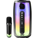 MN6 Pluse 7 Mikrofonlu Ses Bombası/Yeni Nesil/360°Ledli Hoparlör-Işıklı Gece Lambası/dekoratif Aydınlatma - Siyah