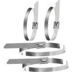 MN6 SS304-A79-5 Paslanmaz Çelik Kelepçe-Güçlendirilmiş SERI-7.9X500MM/METAL Kablo Bağı-5 Adet - Gri