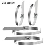 MN6 Sscc-79 Metal Kelepçe|elektrik ve Ağ Kabloları UYUMLU/7.9X200MM-15 Adet/paslanmaz Çelik Kablo Bağı - Gümüş