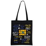 MNIGIU Come From Away Tote Bag Come From Away Müzikalden Esinlenen Hediye Come From Away Müzik Ürünü, Siyah Bez Gel