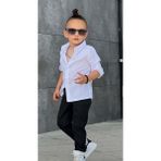 Mnk Baby Erkek Çocuk Takım 5 Yaş Apoletli Gömlek Tarzı Sezonsuz Şık ve Rahat - Siyah