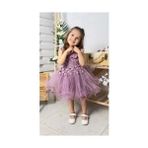 Mnk Baby & Kids Incili Kız Çocuk Abiye Elbise Trend Daisy Modeli Özel Olaylar İçin Mor Renkli MNK0585 - 2 Yaş