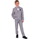 Mnk Baby & Kids Kruvaze Italyan Kesim Montero Erkek Çocuk Takım Elbise MNK5689 - Gri - 3 Yaş