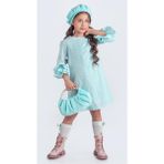 Mnk Baby & Kids Miss Chloé Kız Çocuk Fransız Bere, Çanta, Çorap ve Elbise Takım M00704 - Mint Yeşili - 8 Yaş