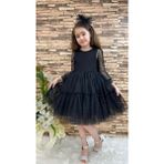 Mnk Baby & Kids MNK Katkat Prenses Dantel Tokalı Siyah Kız Çocuk Elbise Özel Olaylar İçin Şık Stil - 7 Yaş