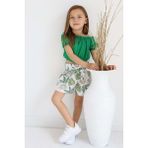 Mnk Baby & Kids Palmiye Desen Müslin Kumaş Şortlu Kız Çocuk Takım TF7355 - 2 Yaş - Yeşil