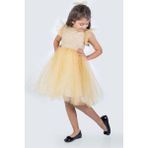 Mnk Baby & Kids Roza Dantel Tütü Kız Çocuk Abiye Elbise MNK0546 - Bej - 8 Yaş