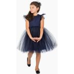 Mnk Baby & Kids Roza Dantel Tütü Kız Çocuk Abiye Elbise MNK0546 - Lacivert - 7 Yaş