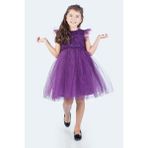 Mnk Baby & Kids Roza Dantel Tütü Kız Çocuk Abiye Elbise MNK0546 - Mürdüm - 4 Yaş