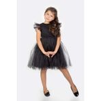 Mnk Baby & Kids Roza Dantel Tütü Kız Çocuk Abiye Elbise MNK0546 - Siyah - 4 Yaş