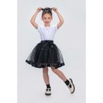Mnk Baby & Kids Saten Şeritli Tütü Kız Çocuk Etek M00728 - Siyah - 5 Yaş