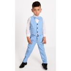 Mnk Baby & Kids Yelekli Erkek Çocuk Takım Elbise - 11 Yaş - Bebe Mavi
